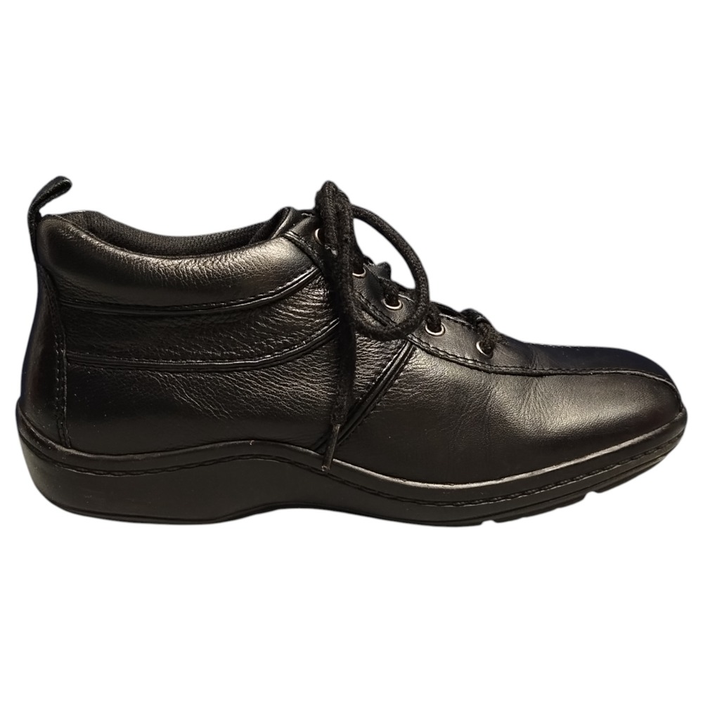 Easy Spirit Umaywishs Casual Shoes Mens US 6.5M Black Leather Square Toe Lace Up